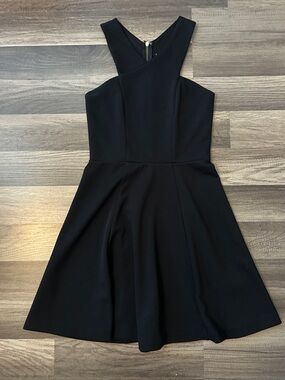 Express Black Cross-Back Fit & Flare Dress